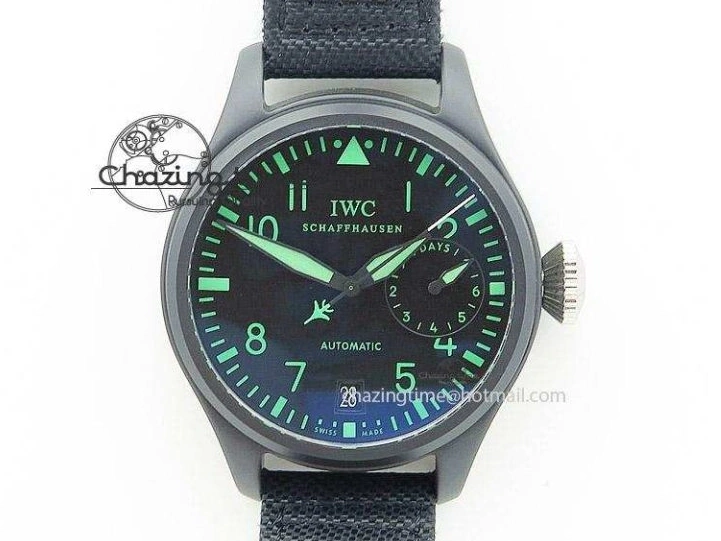 MIROTIME 0503 Pilot Chrono SS AZF 1:1 Best Edition Black Dial Orange Markers on Brown Leather Strap A EasyCare 7065